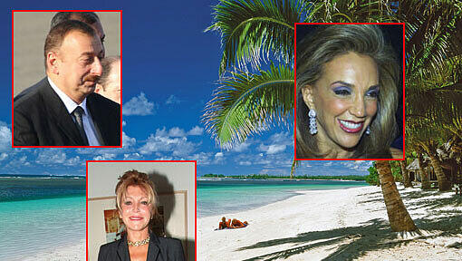 Offshore“, weit weg von der Zivilisation mit ihren Finanzämtern schicken Reiche und Superreiche ihre Millionen. Samoa mit seinen Palmenstränden ist eines dieser Steuerparadiese. Kleine Bilder: Ilham Aliyev, Denise Rich, und Carmen Thyssen-Bornemisza. Offshore“, weit weg von der Zivilisation mit ihren Finanzämtern schicken Reiche und Superreiche ihre Millionen. Samoa mit seinen Palmenstränden ist eines dieser Steuerparadiese. Kleine Bilder: Ilham Aliyev, Denise Rich, und Carmen Thyssen-Bornemisza.