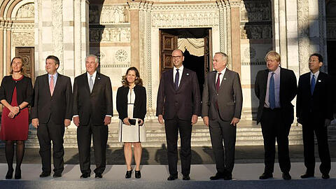 "Familienfoto" auf dem G7-Außenministertreffen in Italien.