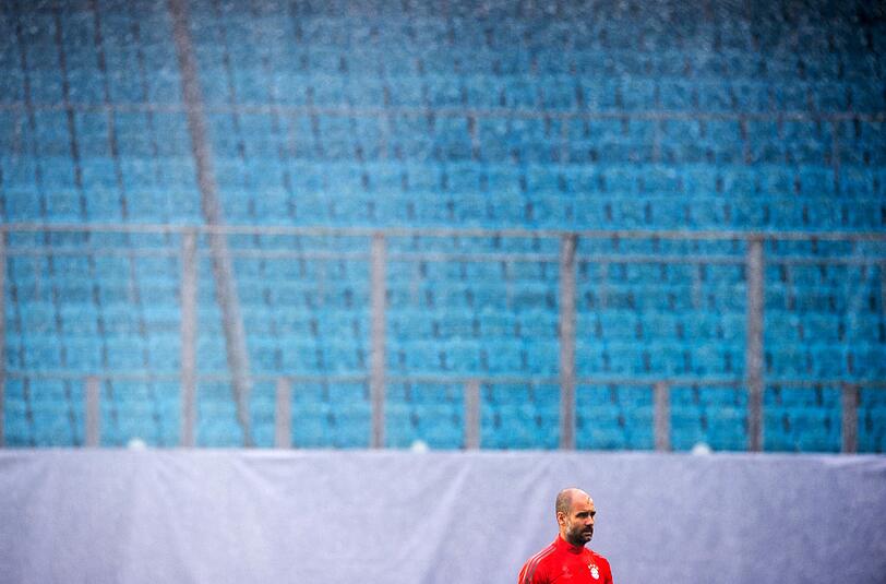 Pep Guardiola in der Khimki-Arena in Moskau.