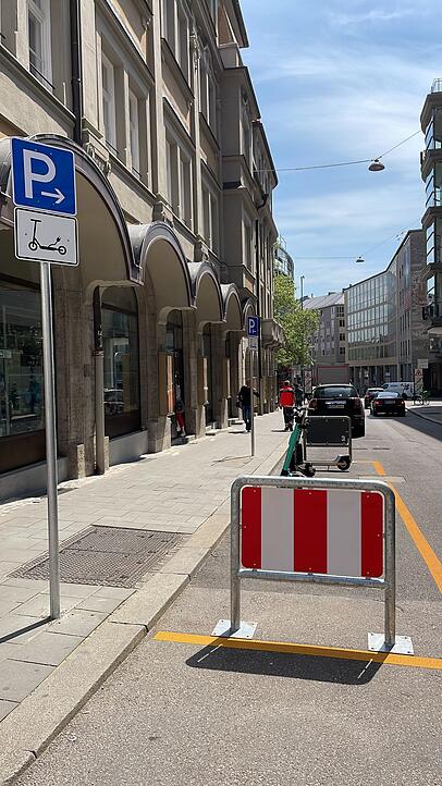 Der neue E-Scooter-Stellplatz im Rosental. Der neue E-Scooter-Stellplatz im Rosental.