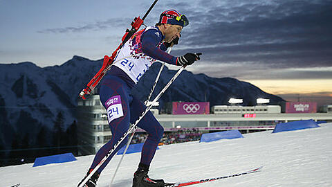 Ole Einar Björndalen auf dem Weg zu seiner siebten olympischen Goldmedaille.