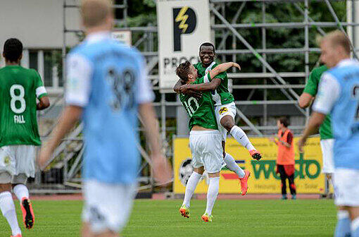 Trikotpremiere verpatzt: Die Löwen verlieren mit 0:1 gegen Austria Lustenau. Im Vordergrund Maruius Wolf. Weiter Bilder vom Testspiel sehen sie hier in der Bilderstrecke