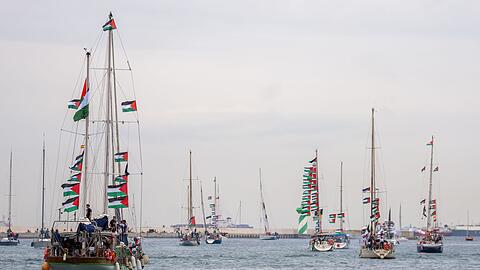 Gaza-Hilfsflotte nach ihrem Aufbruch in Barcelona. (Archivbild)