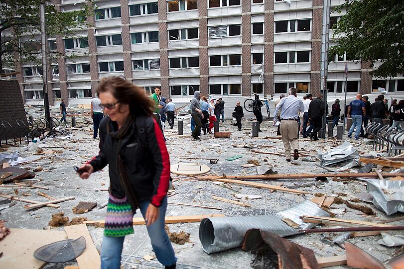 Blut, Zerstörung und Tränen - eine gigantische Explosion hat Oslo erschüttert - die Bilder vom Terror.
