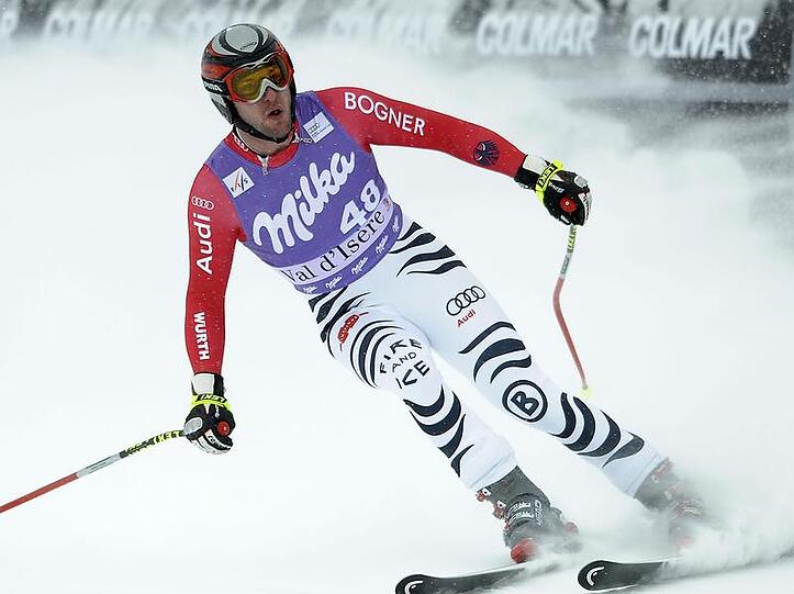 Stefan Keppler kommt beim WM-Super-G 2009 in Val d'Isere ins Ziel.