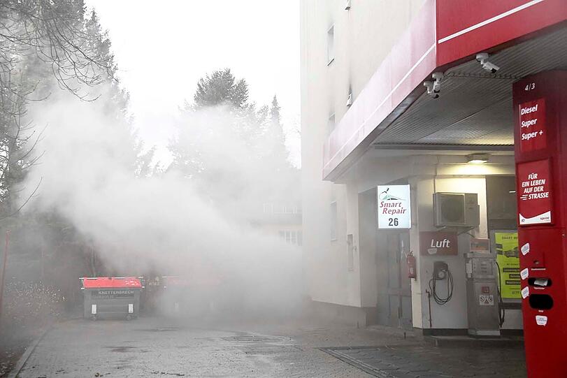 Die Tankstelle war nicht in Gefahr.