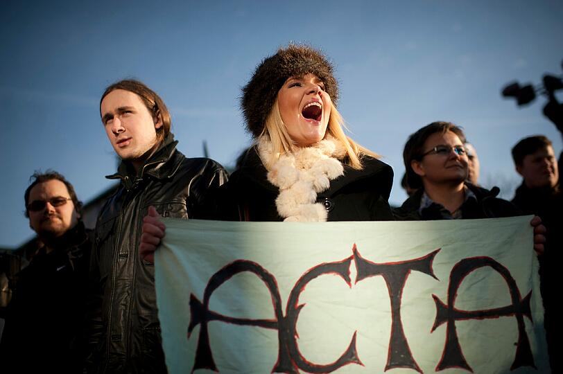Protest gegen Acta: Auch in Slowenien gingen viele Menschen gegen das Abkommen auf die Straße.