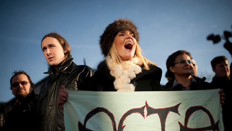 Protest gegen Acta: Auch in Slowenien gingen viele Menschen gegen das Abkommen auf die Straße. Protest gegen Acta: Auch in Slowenien gingen viele Menschen gegen das Abkommen auf die Straße.