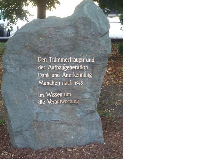 Der Gedenkstein für die Trümmerfrauen.