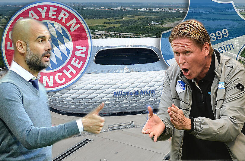 Duell in der Allianz Arena: der FC Bayern von Pep Guardiola trifft auf die TSG 1899 Hoffenheim und Trainer Gisdol.