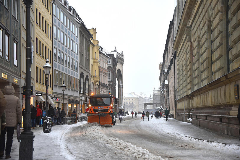 Generell hatte der Schnee München fest im Griff.