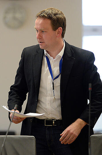 Kriminalhauptkommissar Robert Mahler während des Labor-Untersuchungsauschusses.