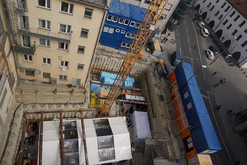 Die aktuelle Baustelle von oben.