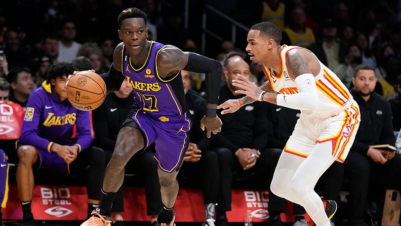 Dennis Schröder (l) erzielte 21 Punkte für die Los Angeles Lakers.