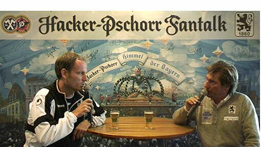 Markus Schroth im Gespräch mit Stefan Schneider. Der Hacker Pschorr-Fantalk nach dem Spiel des TSV 1860 München gegen den SV Sandhausen. Markus Schroth im Gespräch mit Stefan Schneider. Der Hacker Pschorr-Fantalk nach dem Spiel des TSV 1860 München gegen den SV Sandhausen.