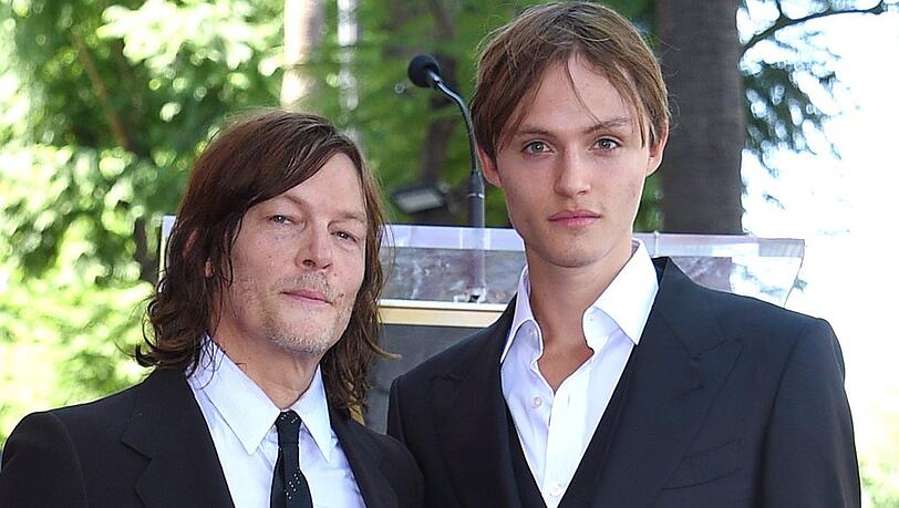 Schauspieler Norman Reedus mit seinem Sohn Mingus.