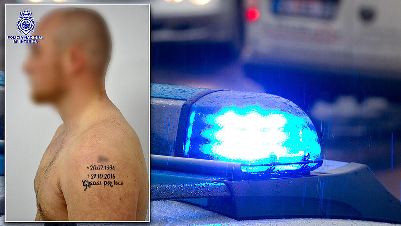 Ein Foto der spanischen Polizei zeigt den Angeklagten nach der Festnahme.