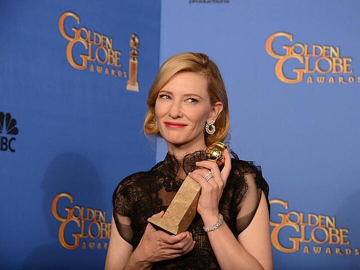 Ein Schnappschuss an den sich Cate Blanchett kaum erinnern dürfte: Der Star präsentiert seinen Golden Globe