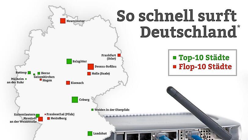 Laut einem aktuellen Messberichte-Vergleich gibt es in Deutschland nur zwei Städte mit schnellerem Internet als in Landshut: Salzgitter und Coburg. Laut einem aktuellen Messberichte-Vergleich gibt es in Deutschland nur zwei Städte mit schnellerem Internet als in Landshut: Salzgitter und Coburg.