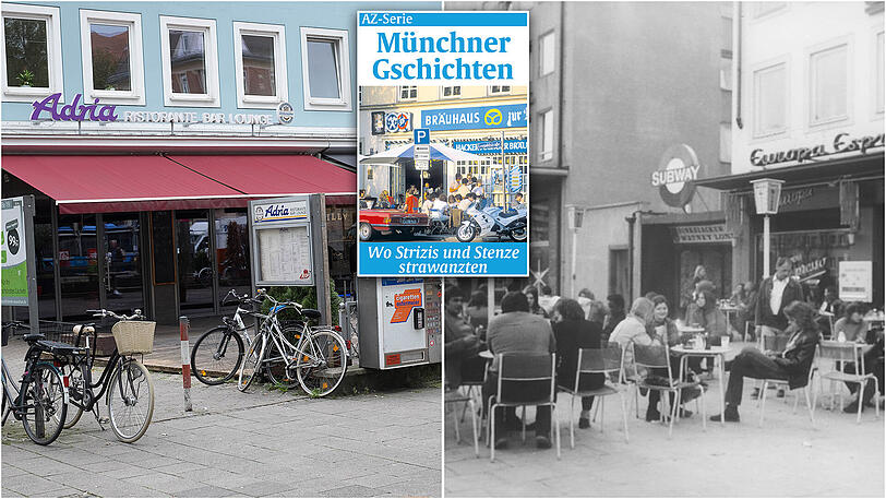 Links: Das "Adria" am letzten Dienstag. Den Straßenverkauf gab's schon längst nicht mehr. Und jetzt ist alles zu. Rechts: "Europa Espresso" in den 60ern - der Vorläufer des "Adria" in der Leopoldstraße.