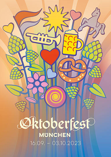 Wie sieht das Oktoberfest-Plakat 2023 aus? 45 Motive stehen zur Auswahl.