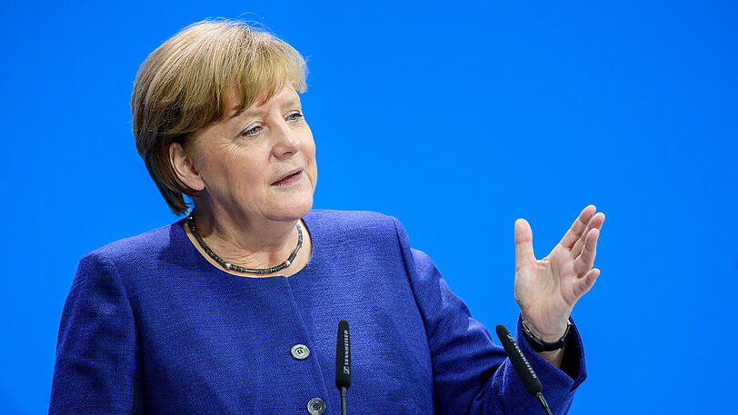 Bundeskanzlerin Angela Merkel (CDU) bei ihrem Besuch am Dienstag in München.