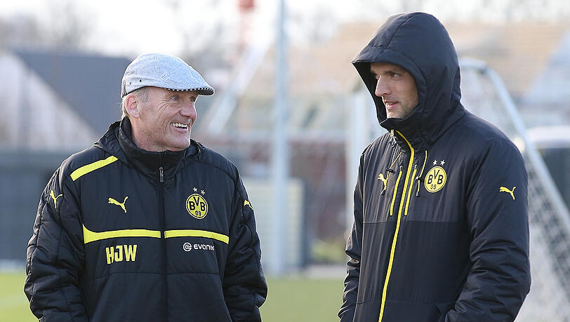 BVB-Geschäftsführer Hans-Joachim Watzke (l.) mit Trainer Thomas Tuchel. BVB-Geschäftsführer Hans-Joachim Watzke (l.) mit Trainer Thomas Tuchel.