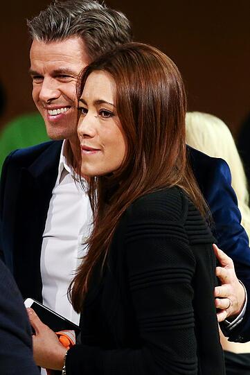 Markus Lanz und seine Frau Angela nach der Show