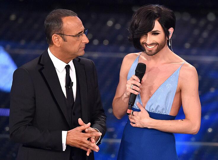 Conchita Wurst beim Musikwettbewerb von Sanremo