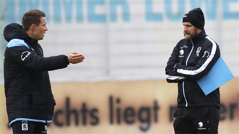 Arbeiten intensiv mit den Löwen: 1860-Coach Daniel Bierofka (re.) und Co-Trainer Franz Hübl.