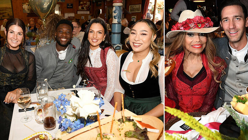 Alphonso Davies hatte Spaß mit Freundin Sheyenne Jen, Lina Kimmich und Kingsley Comans Verlobter Sabrina Duvad. Bei Käfer feierte La Toya Jackson mit Marcel Remus.