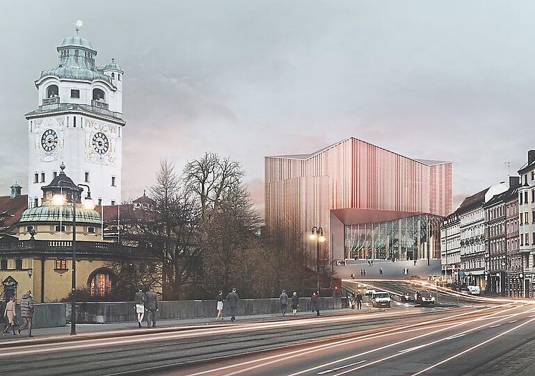 Der Entwurf von Auer Weber strukturiert den Gasteig deutlicher als bisher und öffnet ihn zur Isar hin.