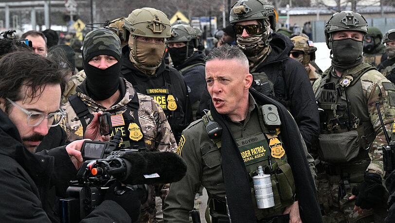 Sein rabiates Auftreten verschaffte Bovino Anerkennung bei Pr&auml;sident Trump. (Archivbild)