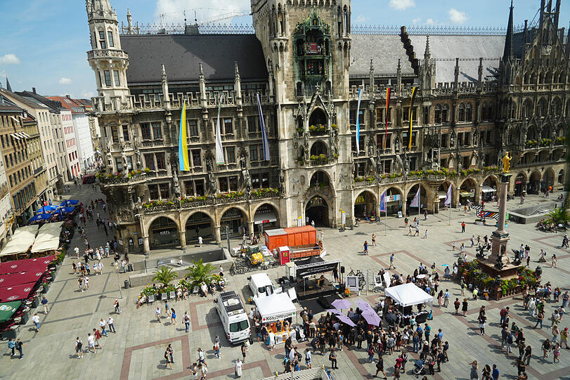 Der Internationalen Gedenktag für verstorbene Drogengebrauchende auf dem Marienplatz.