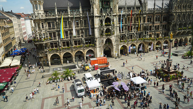 Der Internationalen Gedenktag für verstorbene Drogengebrauchende auf dem Marienplatz.