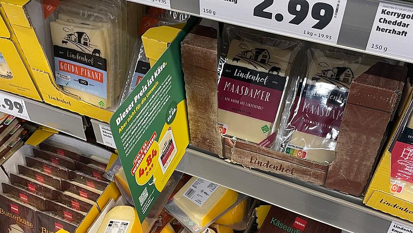 "Dieser Preis ist Käse. Aber nicht für die Umwelt", schreibt Penny zum Maasdamer.