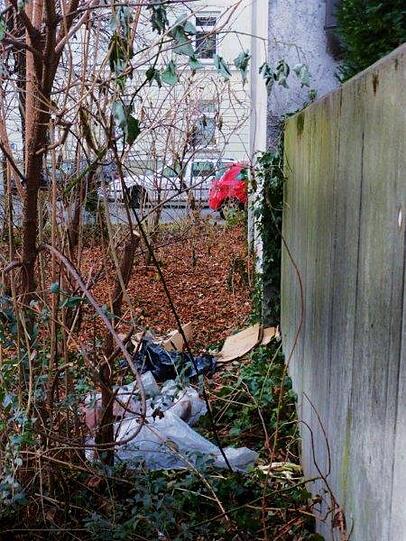 Kleine Grünflächen wie z.B. die gezeigte am Ende der Schulstraße/Einmündung in Landshuter Alle sind kein Müllplatz! Kürzlich lag sogar ein großer alter Röhrenfernseher an der fotografierten Stelle!