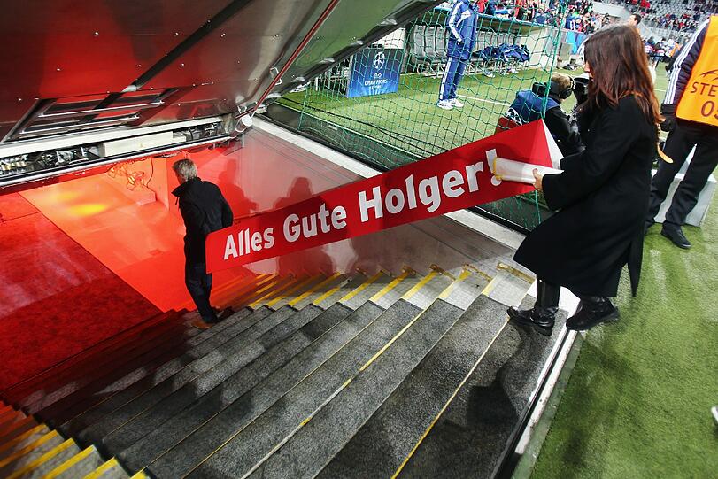 Vor dem Spiel gegen Borisov richteten die Bayernspieler ihre Genesungswünsche an Holger Badstuber.