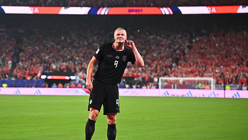 Vier Tore in zwei WM-Spielen: Erling Haaland ist in Topform. Vier Tore in zwei WM-Spielen: Erling Haaland ist in Topform.