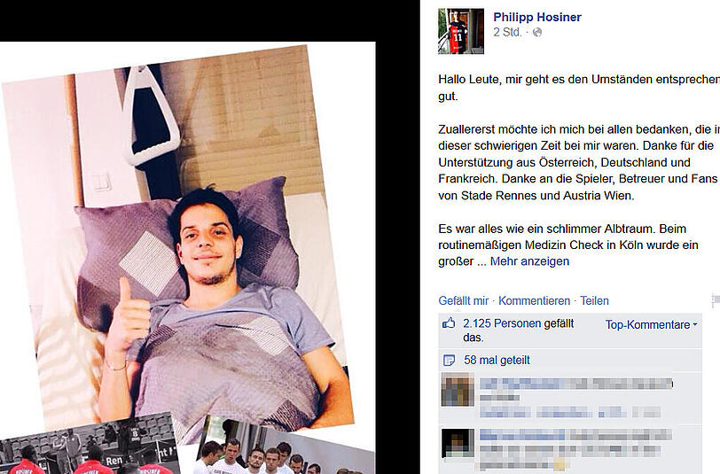 Philipp Hosiner wurde die linke Niere entfernt.
