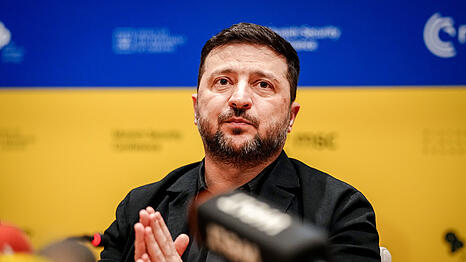 Wolodymyr Selenskyj, Pr&auml;sident der Ukraine, gibt bei der 62. M&uuml;nchner Sicherheitskonferenz (MSC) eine Pressekonferenz.