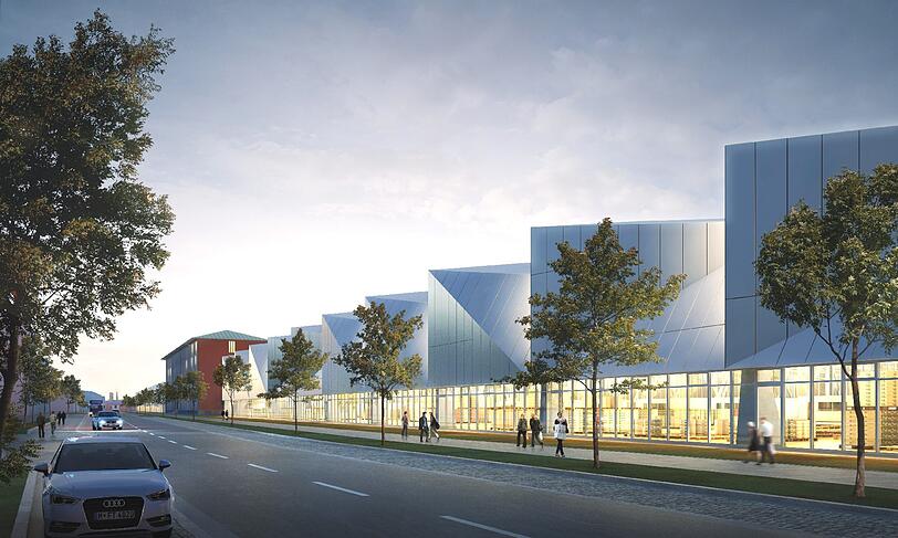 Könnte ein Traum bleiben: der Entwurf von Ackermann Architekten für eine 500 Meter lange neue Großmarkthalle an der Thalkirchner Straße.