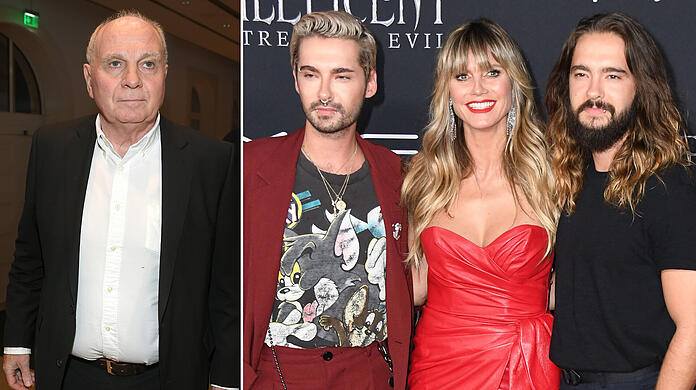 Tom Kaulitz (re.) traf mit Ehefrau Heidi Klum auf Uli Hoeneß (li.). Mit Bruder Bill plauderte er jetzt über die Begegnung.