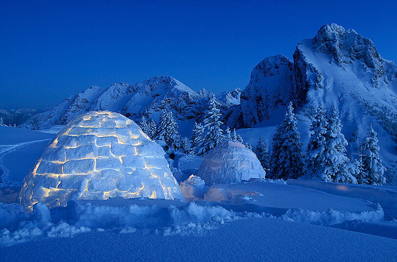 Ein Iglu in der Nähe von Pfronten. (Archivbild)