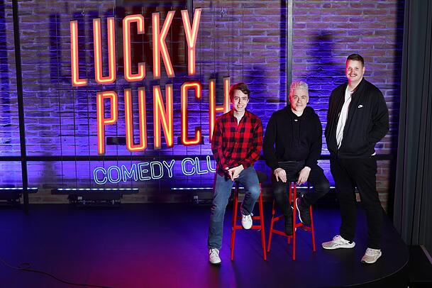 Auch dabei: Michael Mittermeier (M.) und sein Lucky Punch Comedy Club.
