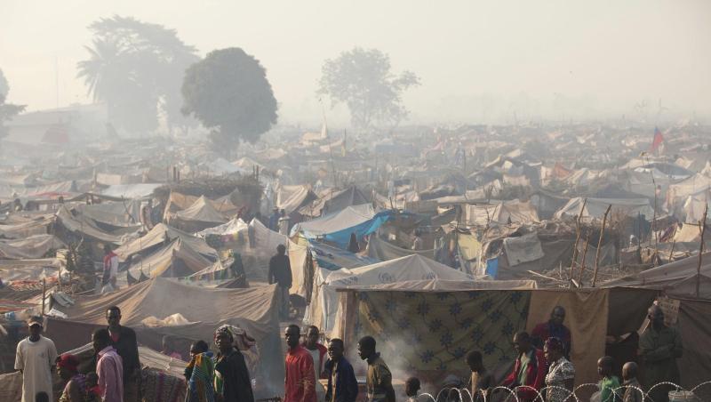Flüchtlingslager in Bangui in der Zentralafrikanischen Republik. Flüchtlingslager in Bangui in der Zentralafrikanischen Republik.