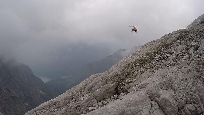 Einsatz-Bilder vom Samstag: Hier verletzte sich ein Münchner Bergsteiger am Watzmann.