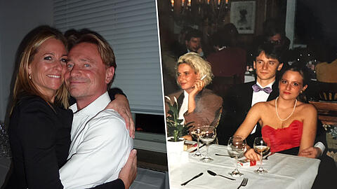 Rechts der 1. Versuch: Peter Feigl und Anja von Borch 1988 beim 50. Geburtstag ihres Vaters. Jetzt lassen sie sich nicht mehr los.