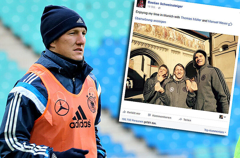 Mit der Nationalmannschaft auf Heimaturlaub: Bastian Schweinsteiger.