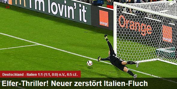 Auch bei Spox ist der Italien-Fluch Thema.